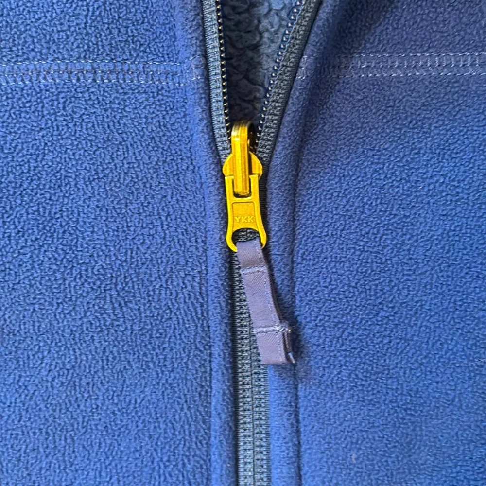 LL Bean Kids 6X/7 Blue Fleece Zip Up Front Lightweight Jacket